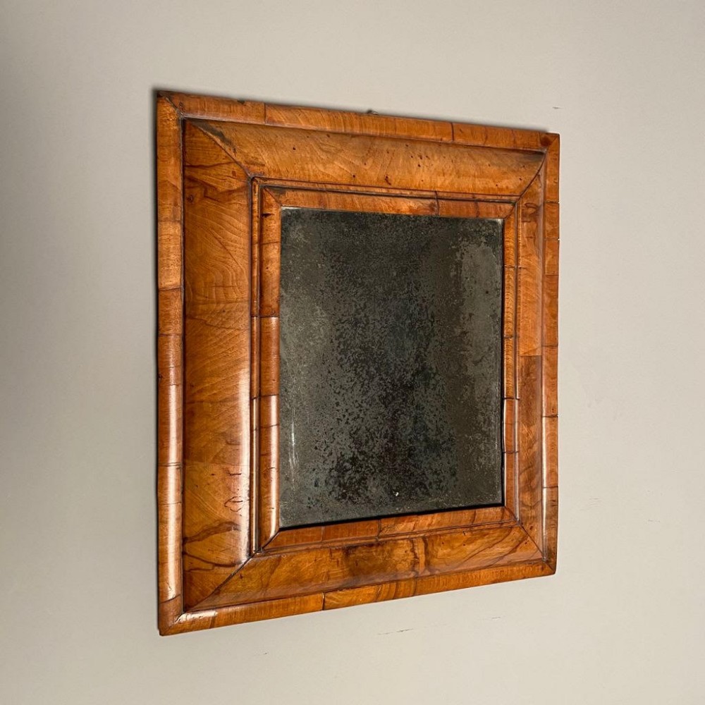 Beautiful William & Mary Walnut Cushion Mirror
