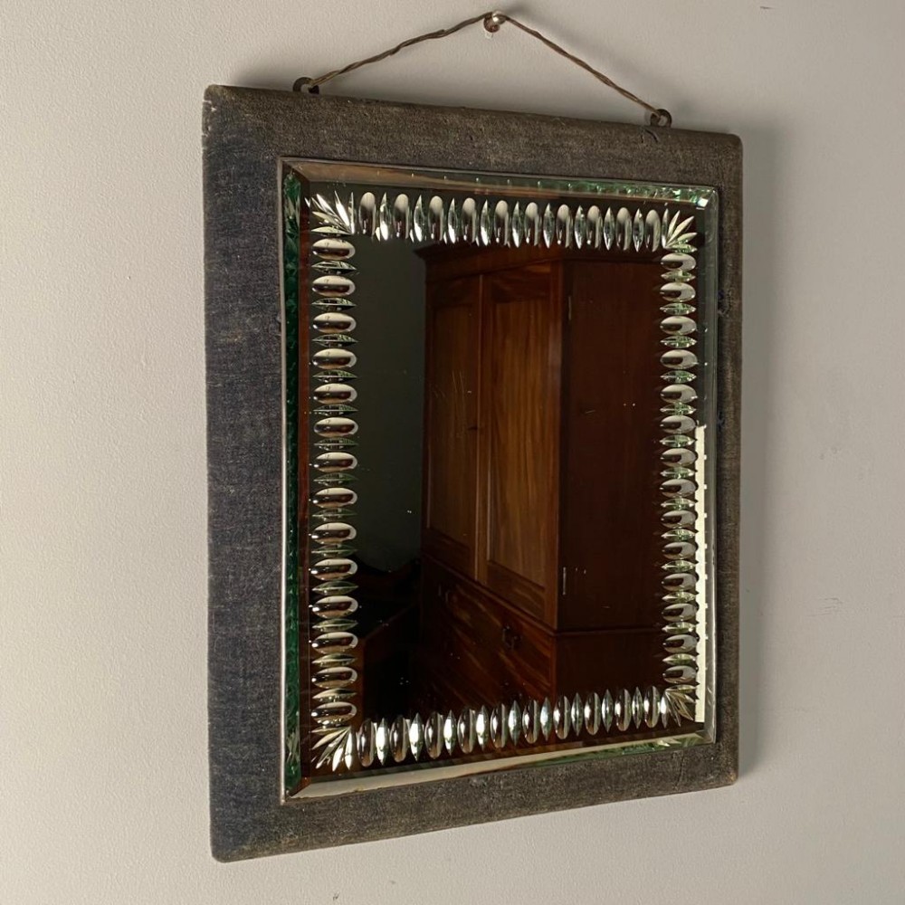 Stunning Italian Bubble Mirror with Velvet Frame