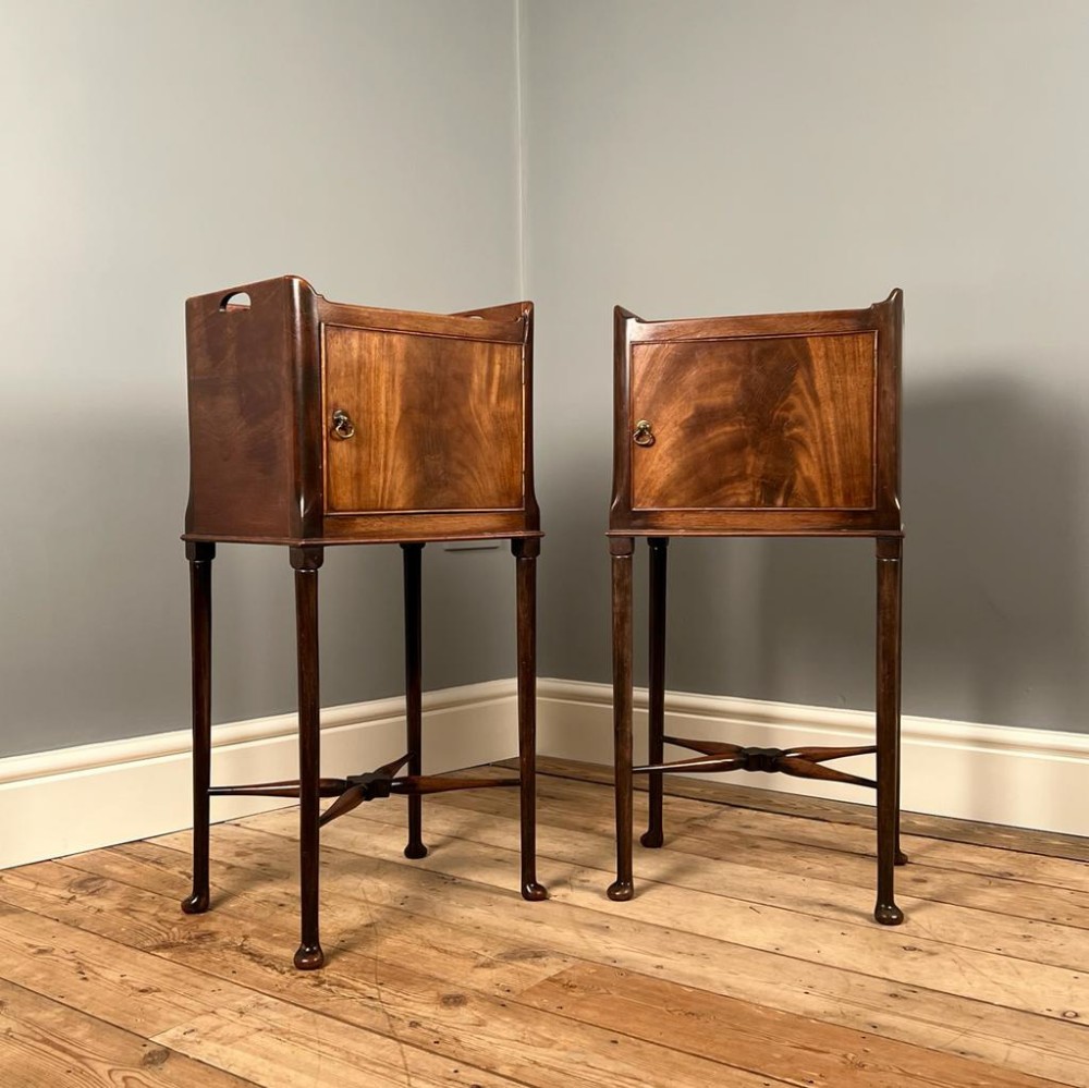 Pair of Edwardian Mahogany Bedside Cabinets