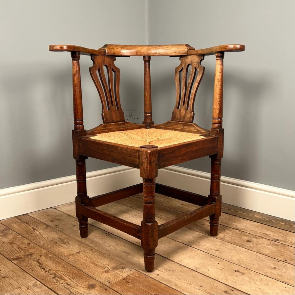 18th C Georgian Fruitwood Corner Chair