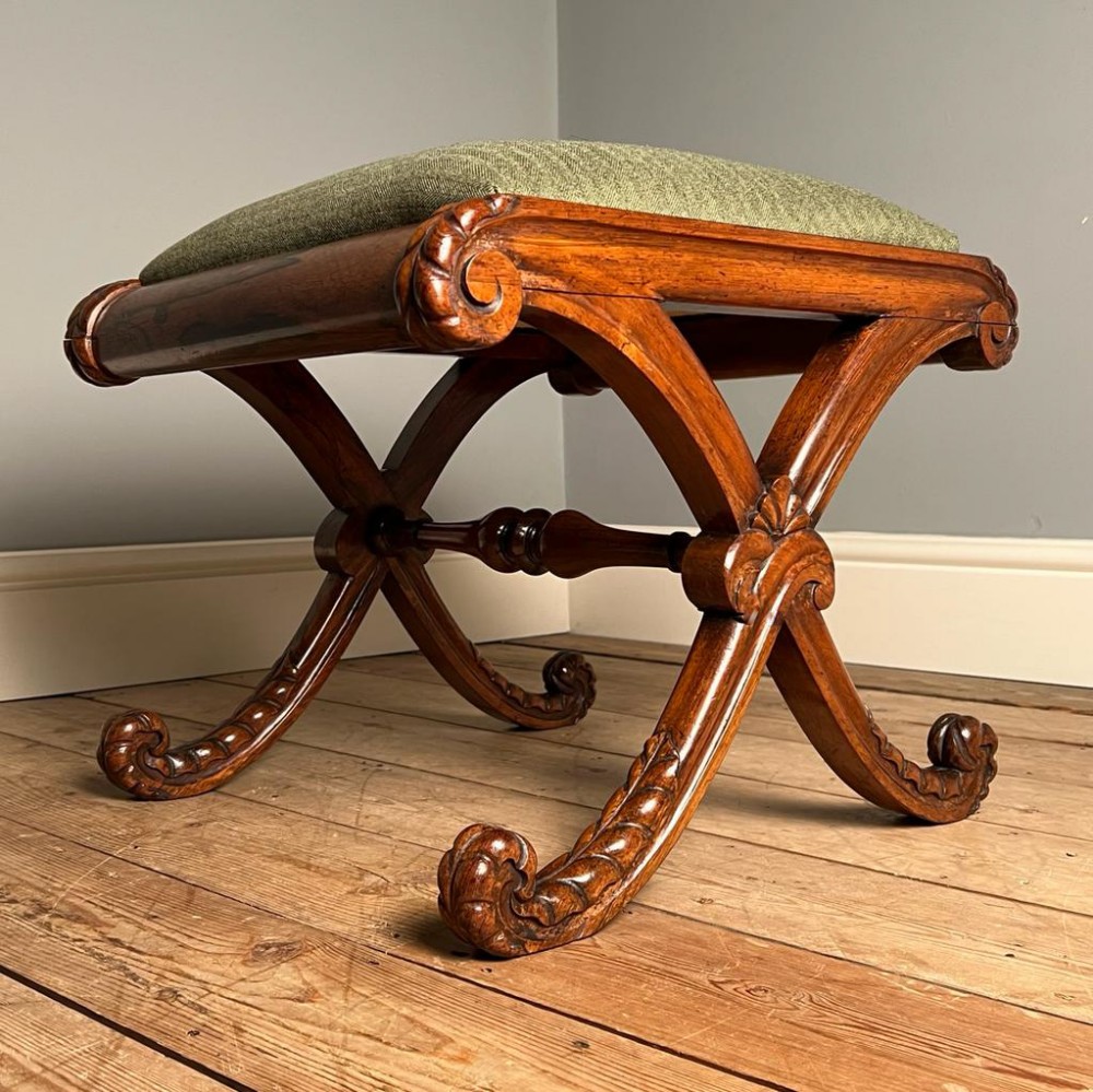 Regency Rosewood X Frame Stool