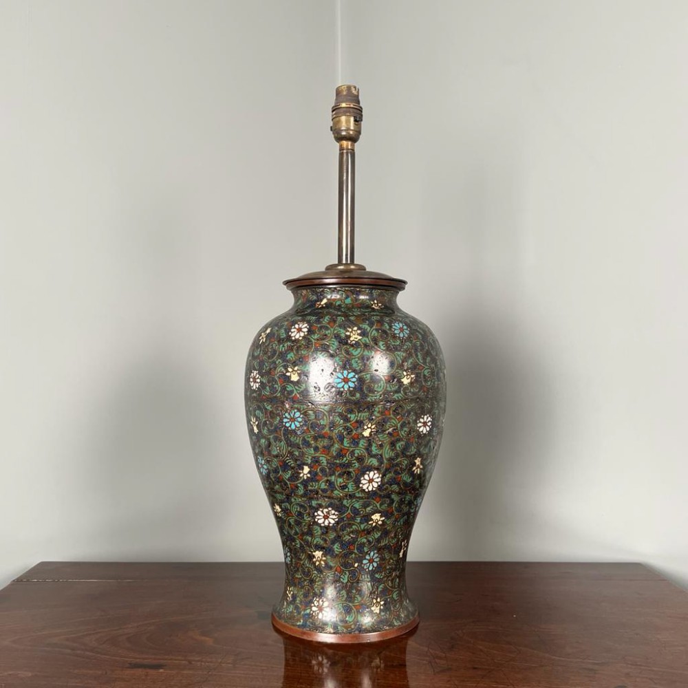 19th C Cloisonne Lamp
