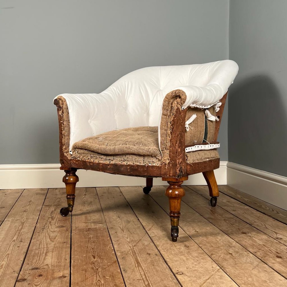 19th C Shapely Walnut Armchair