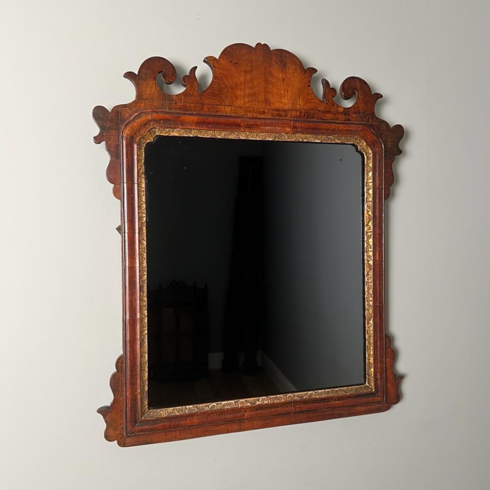 18th C George II Walnut Wall Mirror