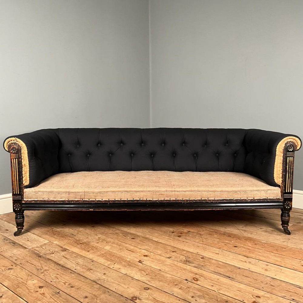 Rare 19th C GIllows Ebonised and Giltwood Sofa