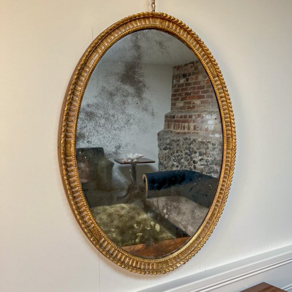 18th C Magical Giltwood Oval Mirror