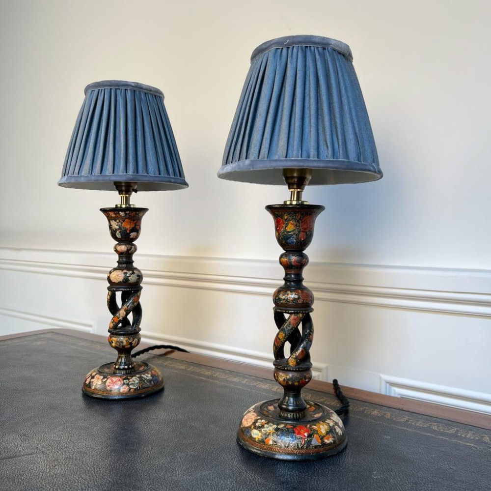 Small Pair of 19th C Kashmiri Lamps