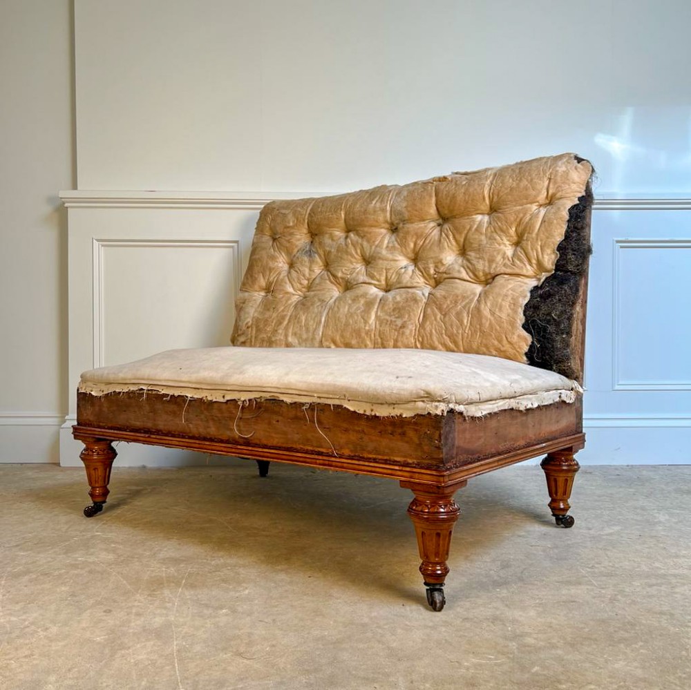 19th C Satinwood Banquet Sofa