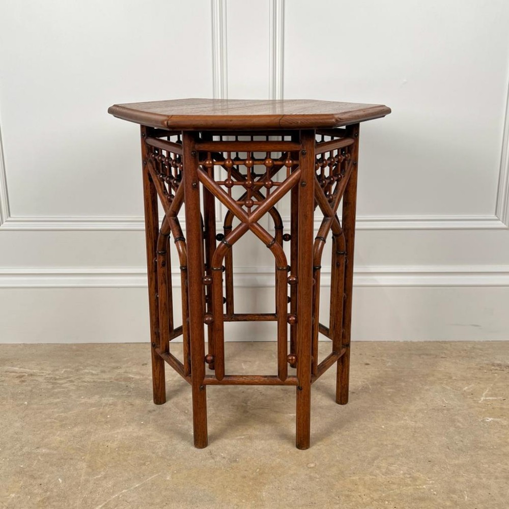 19th C Small Oak Side Table In The Manner Of Liberty & Co