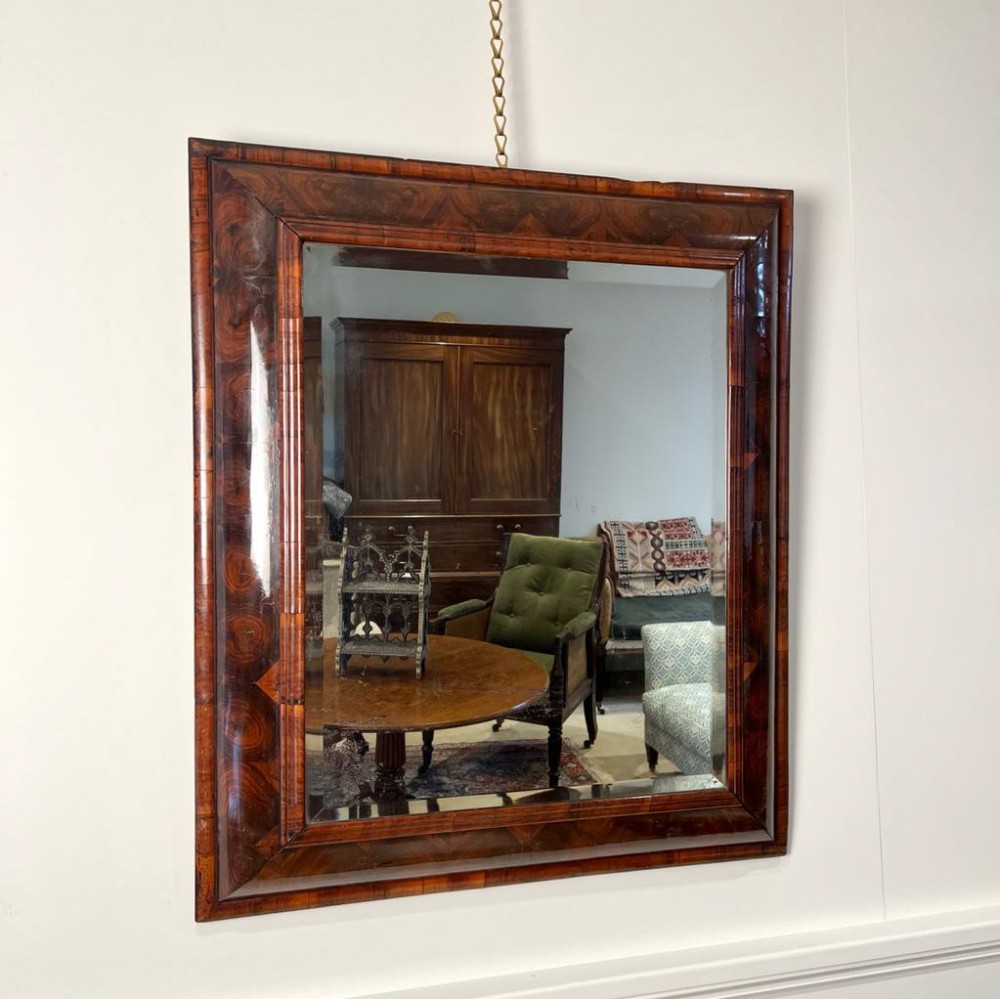 Large Rare William & Mary Oyster Cushion Mirror