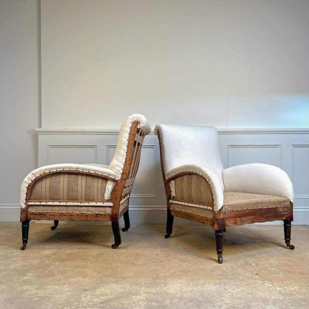 Pair of 19th C Shapely English Armchairs