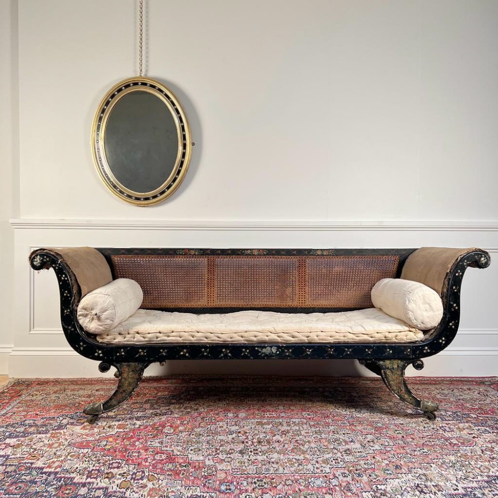 Regency Painted Scroll End Sofa