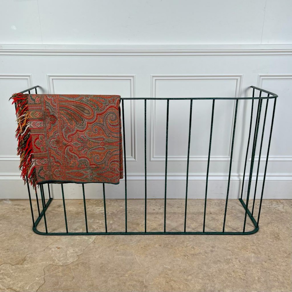 19th Century Green Wrought Iron Nursery Fire Fender
