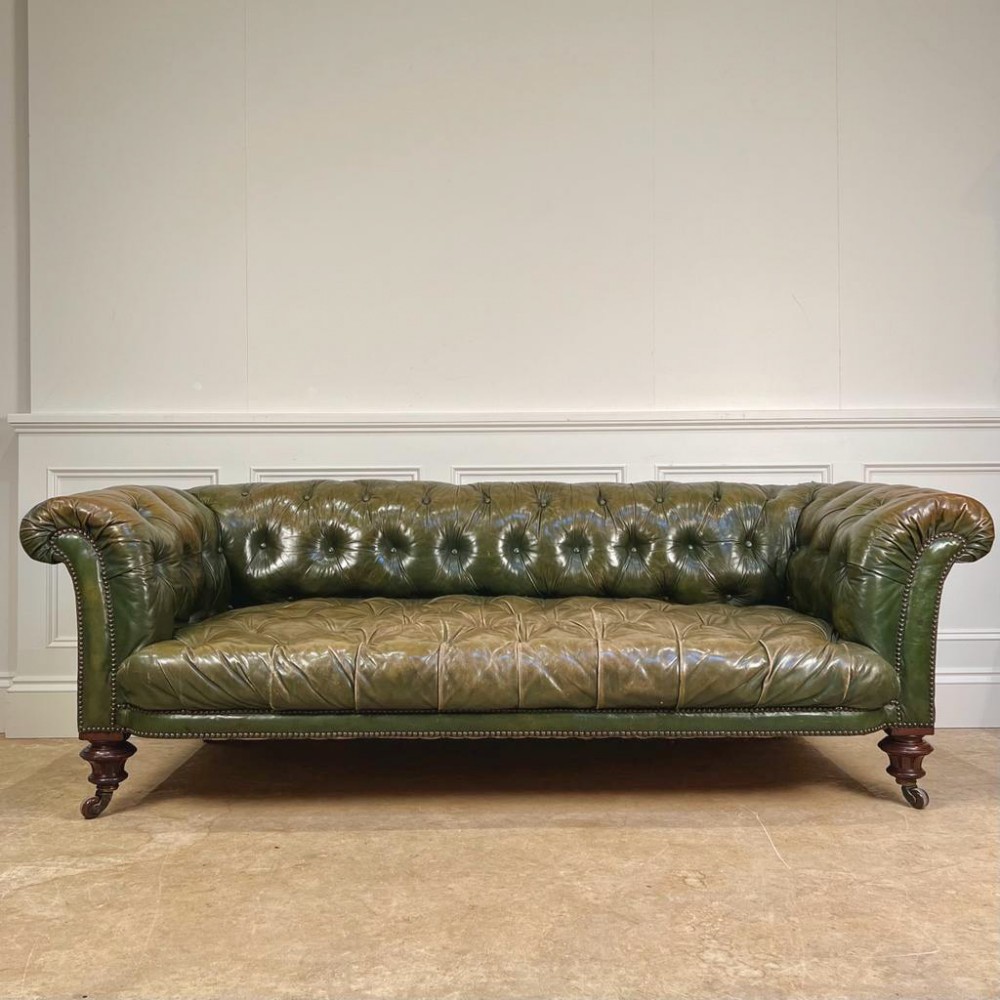 Superb 19th C Leather Chesterfield Sofa