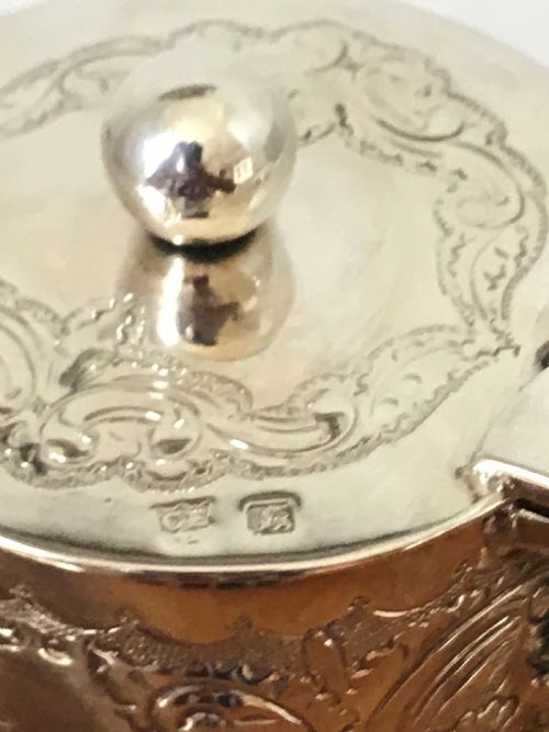 A BEAUTIFUL STERLING SILVER CUT GLASS CLARET SHEFFIELD 1894 - ADDITIONAL PHOTO 4