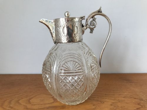 A BEAUTIFUL STERLING SILVER CUT GLASS CLARET SHEFFIELD 1894 - ADDITIONAL PHOTO 11