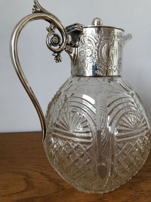 A BEAUTIFUL STERLING SILVER CUT GLASS CLARET SHEFFIELD 1894 - ADDITIONAL PHOTO 8