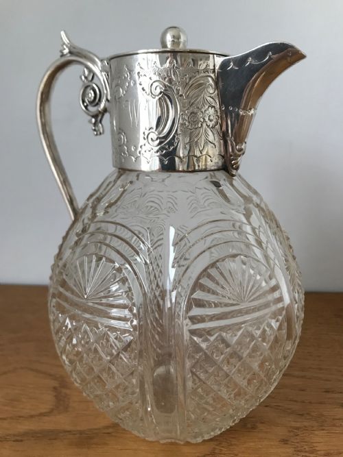A BEAUTIFUL STERLING SILVER CUT GLASS CLARET SHEFFIELD 1894 - ADDITIONAL PHOTO 9