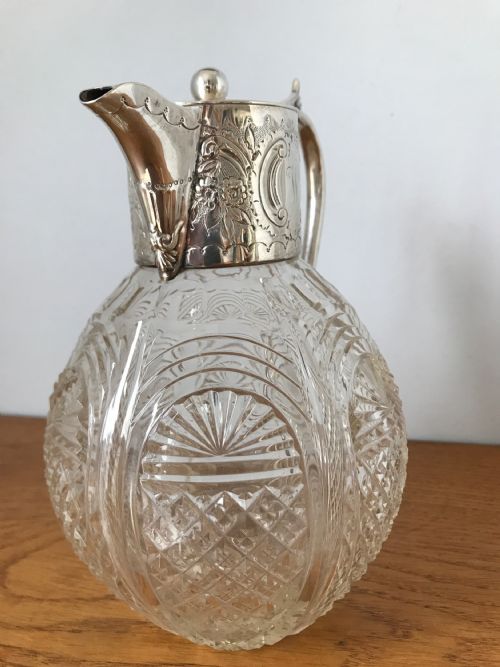 A BEAUTIFUL STERLING SILVER CUT GLASS CLARET SHEFFIELD 1894 - ADDITIONAL PHOTO 10