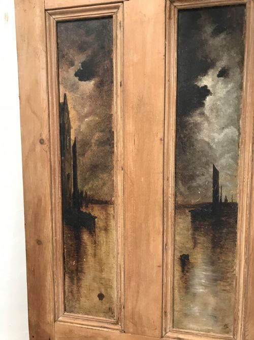 VICTORIAN PAINTED PANEL DOOR IN DUTCH NOCTURNE STYLE - ADDITIONAL PHOTO 3