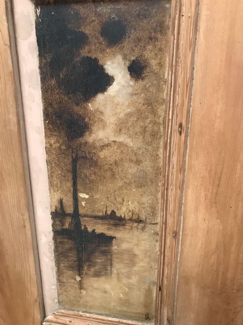 VICTORIAN PAINTED PANEL DOOR IN DUTCH NOCTURNE STYLE - ADDITIONAL PHOTO 5
