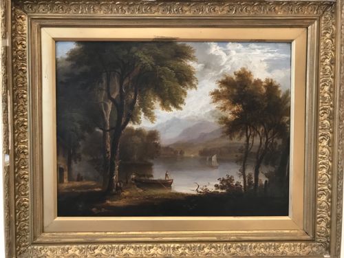 antique oil on board by thomas allom 18041872 lake windermere - CATEGORY: ANTIQUE ART - DATED 1860