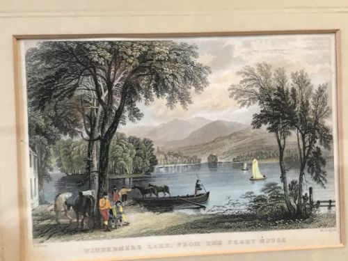 ANTIQUE OIL ON BOARD BY THOMAS ALLOM 18041872 LAKE WINDERMERE - ADDITIONAL PHOTO 4