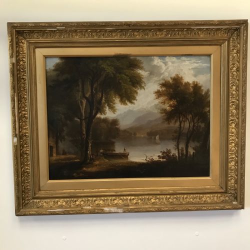 ANTIQUE OIL ON BOARD BY THOMAS ALLOM 18041872 LAKE WINDERMERE - ADDITIONAL PHOTO 5