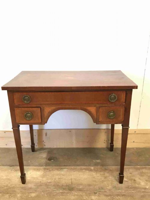 late 19th century sheraton revival kneehole desk - CATEGORY: ANTIQUE DESKS - DATED 1890