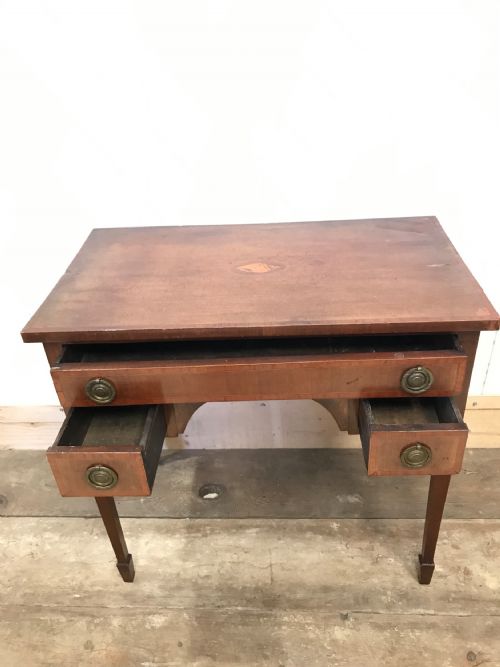 LATE 19TH CENTURY SHERATON REVIVAL KNEEHOLE DESK - ADDITIONAL PHOTO 3