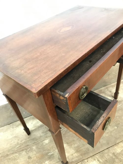LATE 19TH CENTURY SHERATON REVIVAL KNEEHOLE DESK - ADDITIONAL PHOTO 6