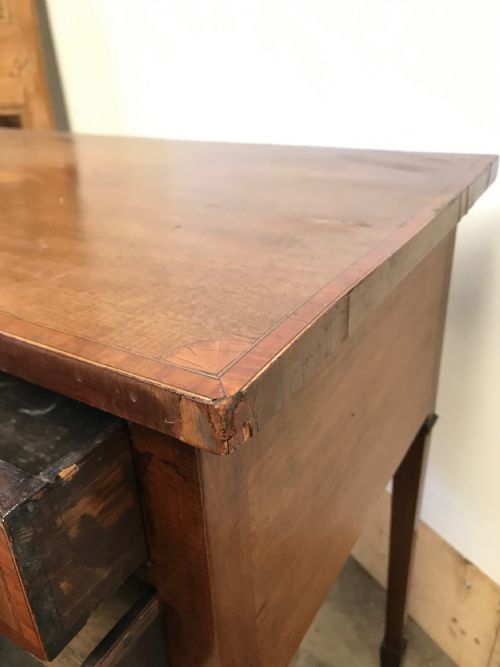 LATE 19TH CENTURY SHERATON REVIVAL KNEEHOLE DESK - ADDITIONAL PHOTO 7