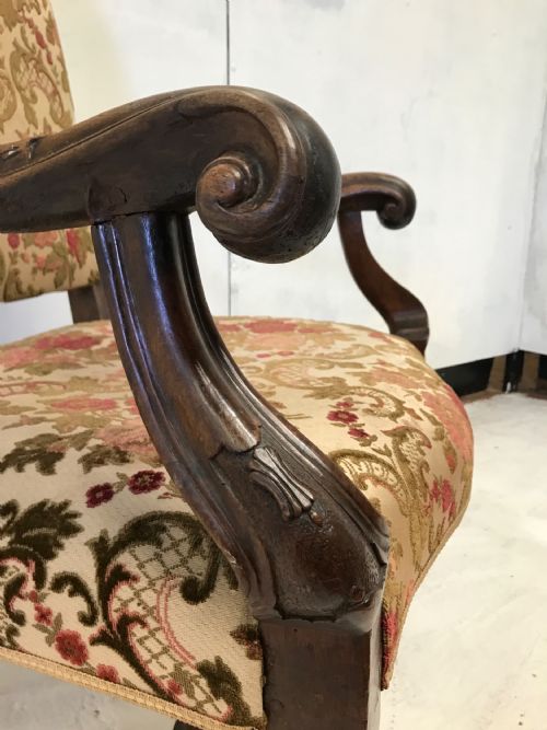 LATE 17TH C CONTINENTAL WALNUT HIGHBACK ARMCHAIR - ADDITIONAL PHOTO 3
