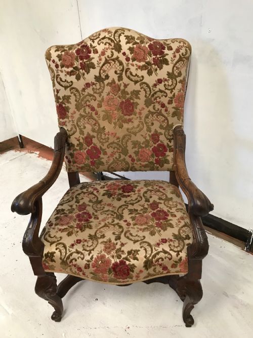 LATE 17TH C CONTINENTAL WALNUT HIGHBACK ARMCHAIR - ADDITIONAL PHOTO 7