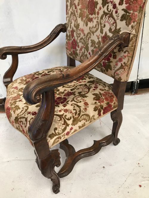 LATE 17TH C CONTINENTAL WALNUT HIGHBACK ARMCHAIR - ADDITIONAL PHOTO 8