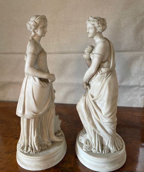 PAIR OF 19THCENTURY PARIAN WARE FIGURES - ADDITIONAL PHOTO 2