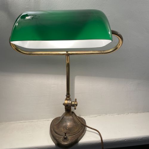 EARLY 20THC BRASS BANKERSDESK LAMP - ADDITIONAL PHOTO 1