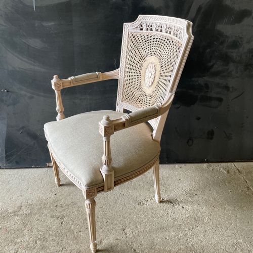 EARLY 20THC FRENCH COLONIAL FAUTEUIL ARMCHAIR REUPHOLSTERED - ADDITIONAL PHOTO 3