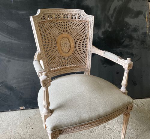 EARLY 20THC FRENCH COLONIAL FAUTEUIL ARMCHAIR REUPHOLSTERED - ADDITIONAL PHOTO 4