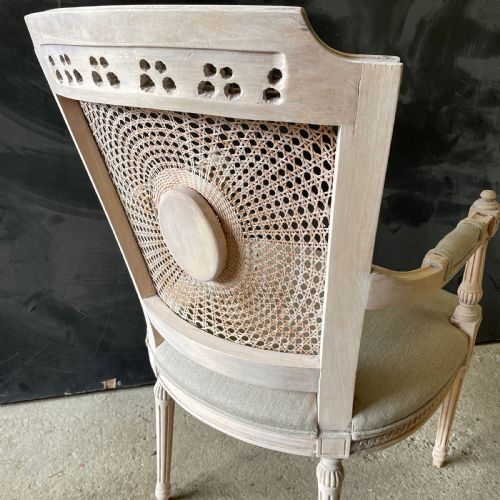 EARLY 20THC FRENCH COLONIAL FAUTEUIL ARMCHAIR REUPHOLSTERED - ADDITIONAL PHOTO 5