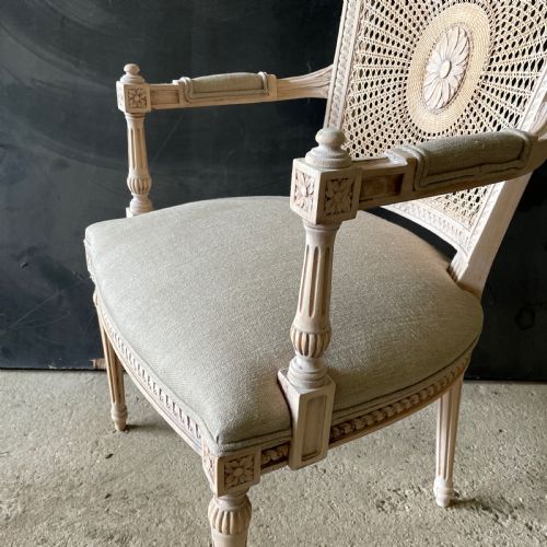 EARLY 20THC FRENCH COLONIAL FAUTEUIL ARMCHAIR REUPHOLSTERED - ADDITIONAL PHOTO 6