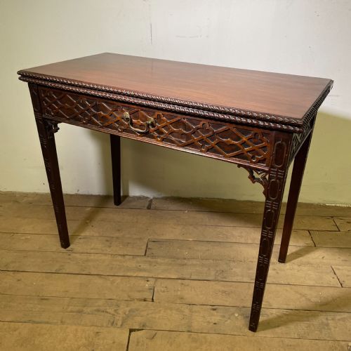 AN ENGLISH CHINESE CHIPPENDALE STYLE MAHOGANY TEA TABLE C1890 - ADDITIONAL PHOTO 9