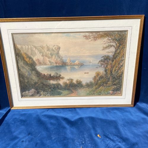 ITALIAN COASTAL SCENE IN WATERCOLOUR BY CHARLES JONES WAY 18341919 - ADDITIONAL PHOTO 1