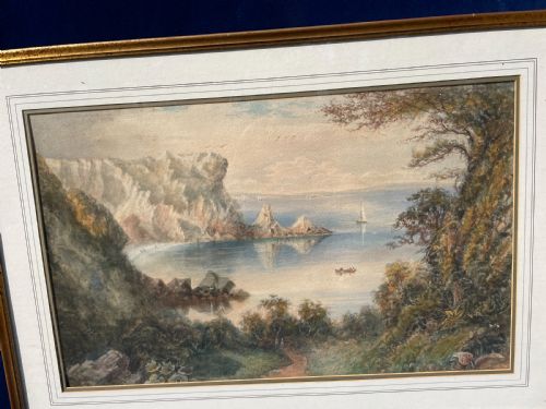 ITALIAN COASTAL SCENE IN WATERCOLOUR BY CHARLES JONES WAY 18341919 - ADDITIONAL PHOTO 3