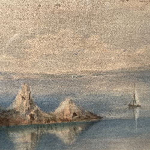 ITALIAN COASTAL SCENE IN WATERCOLOUR BY CHARLES JONES WAY 18341919 - ADDITIONAL PHOTO 4