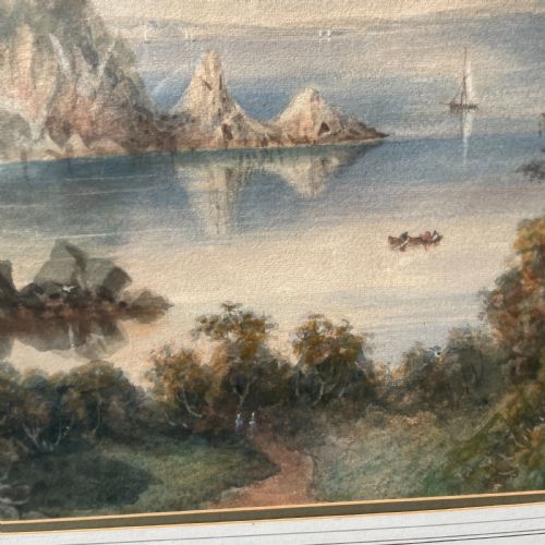 ITALIAN COASTAL SCENE IN WATERCOLOUR BY CHARLES JONES WAY 18341919 - ADDITIONAL PHOTO 8