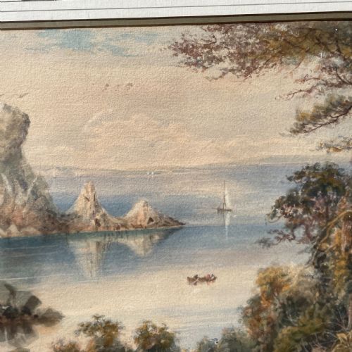 ITALIAN COASTAL SCENE IN WATERCOLOUR BY CHARLES JONES WAY 18341919 - ADDITIONAL PHOTO 10