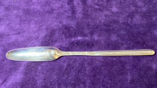 GEORGE II SILVER MARROW SCOOP BY EBENEZER COKER 1750 - ADDITIONAL PHOTO 3