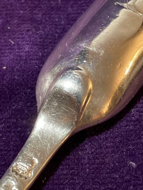 GEORGE II SILVER MARROW SCOOP BY EBENEZER COKER 1750 - ADDITIONAL PHOTO 8