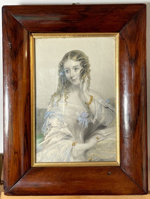 countess of dunraven after john hayter hand coloured engraving c 1841 - CATEGORY: ANTIQUE ART - DATED 19TH CENTURY
